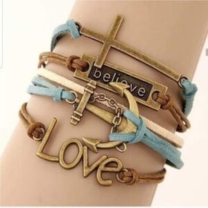 Layered charm bracelet